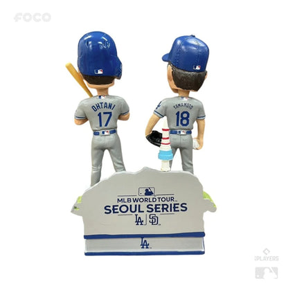 【韓国開幕戦記念】LA ドジャース 開幕戦 ソウルシリーズ 2024 大谷翔平＆山本由伸 韓国開幕戦デュアルボブルヘッド　約5インチ