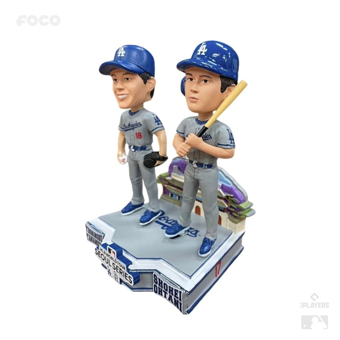【韓国開幕戦記念】LA ドジャース 開幕戦 ソウルシリーズ 2024 大谷翔平＆山本由伸 韓国開幕戦デュアルボブルヘッド　約5インチ