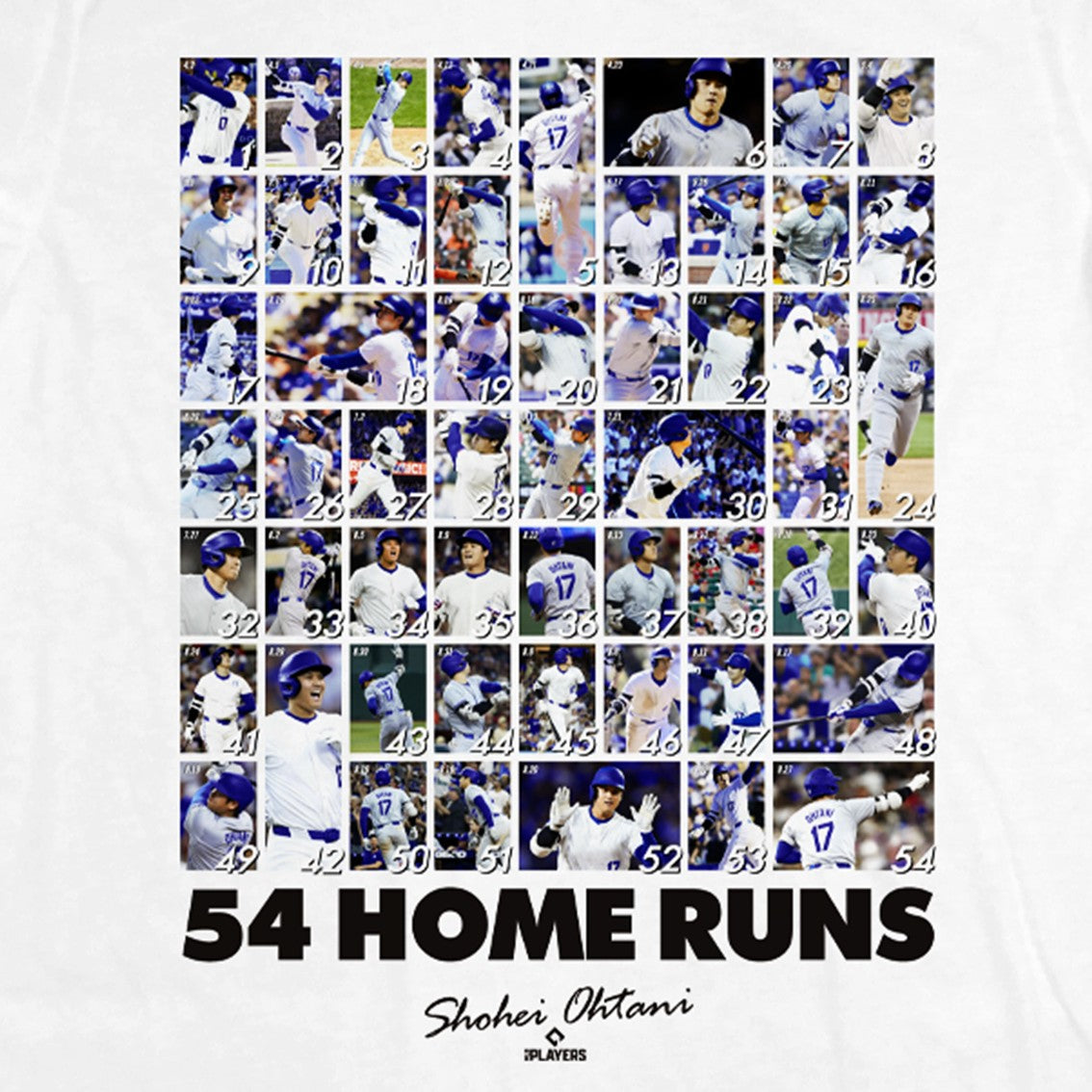 SHOHEI OHTANI 54 HOME RUNS ホワイト Tシャツ