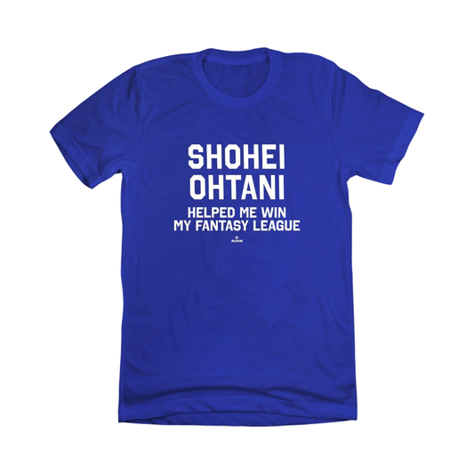 【大谷_ITC2025】SHOHEI OHTANI「Helped Me Win My Fantasy League」Tシャツ ※2025年7月下旬より順次発送予定